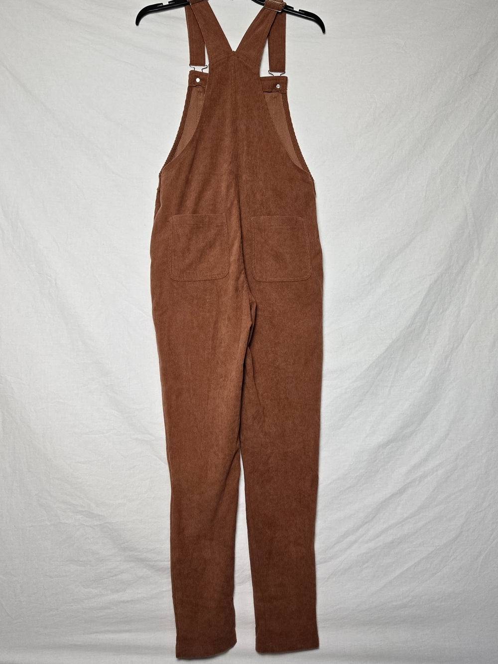 Vintage Inspired Burnt Orange Corduroy Bib Overalls - Straight Leg - Picture 3 of 4